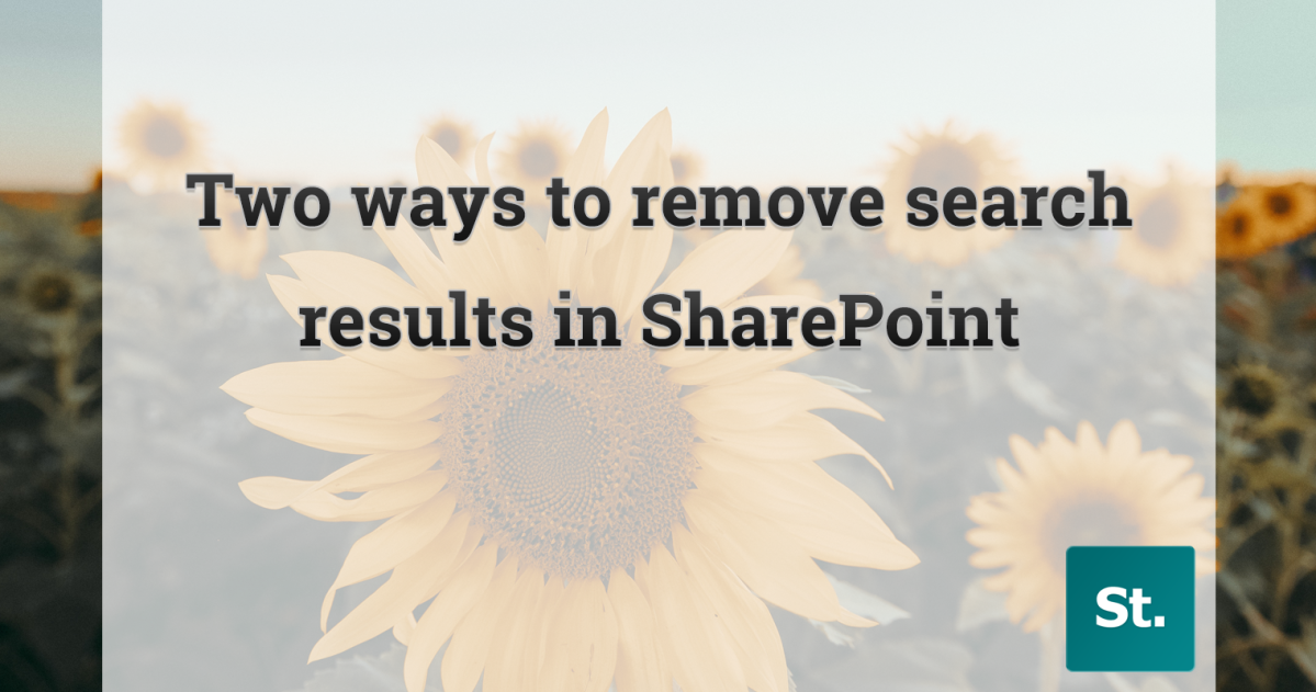 Two ways to remove search results in SharePoint